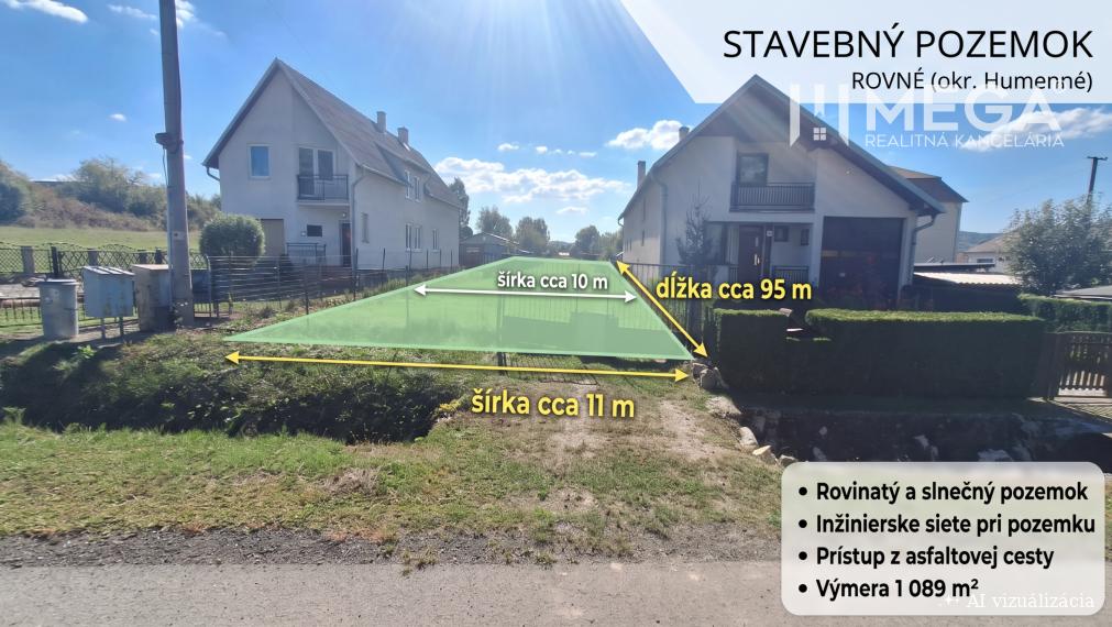 EXKLUZÍVNE NA PREDAJ: Pozemok Rovné, okr. Humenné