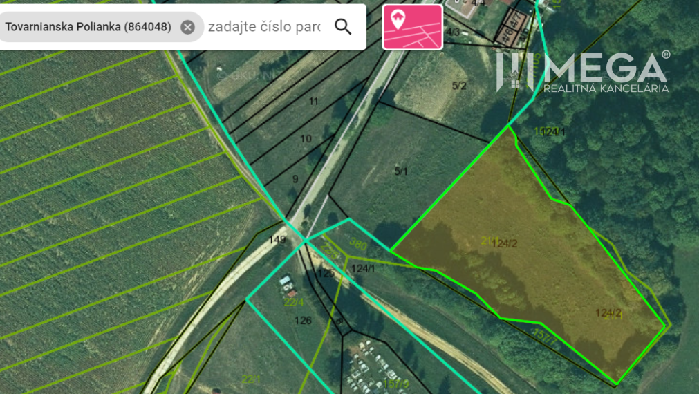 ZNÍŽENIE CENY-PREDAJ VEĽKÉHO POZEMKU (7.048 m2) v  obci Tovarnianska Polianka