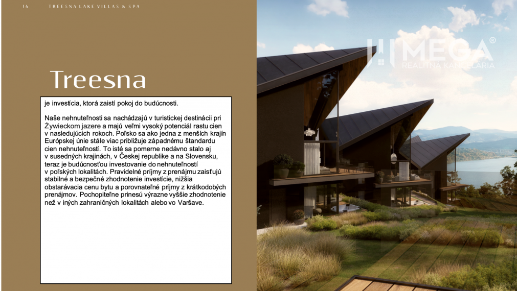 Na predaj investičné apartmány TREESNA pri Žywieckom jazere v Poľsku