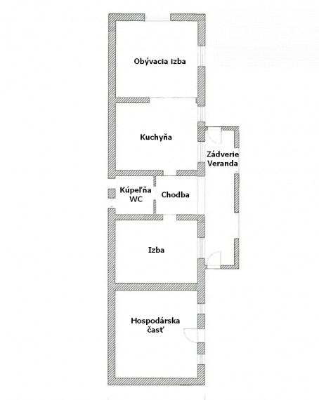 Na predaj obývateľný dom/chalupa v obci Habura