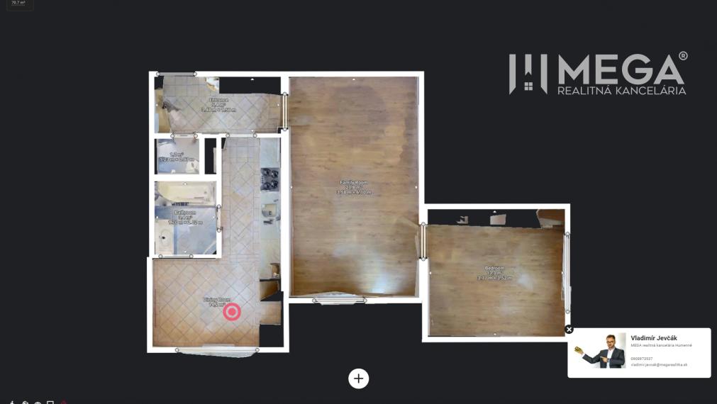 EXKLUZÍVNE 2i byt na Laboreckej ulici v Humennom