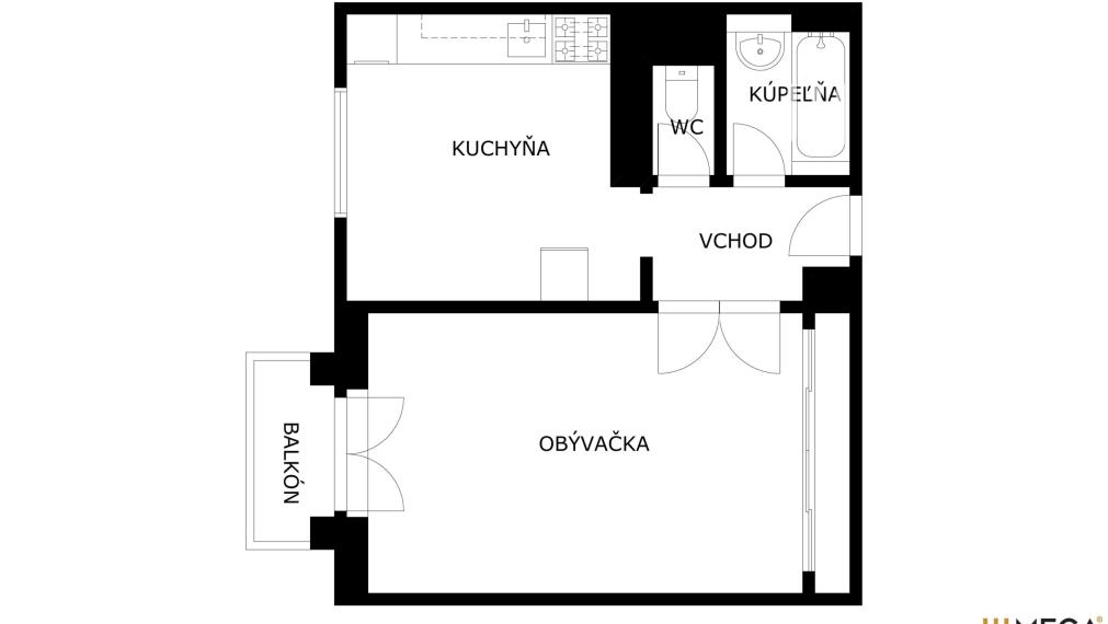 Na prenájom veľký a slnečný 1 izbový byt v meste Humenné