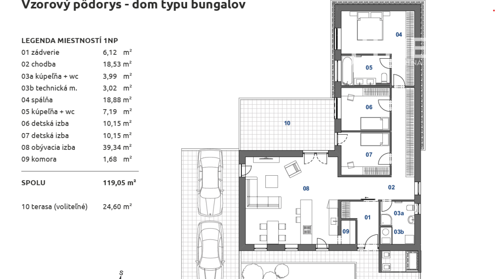 Exkluzívne bývanie v Rezidencii Gaštanová Humenné - BUNGALOV 2