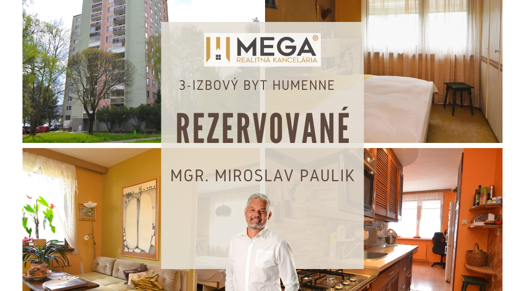 REZERVOVANÉ PREDAJ 3-izbového BYTU (74 m2) v HUMENNOM ulica TŘEBÍČSKA