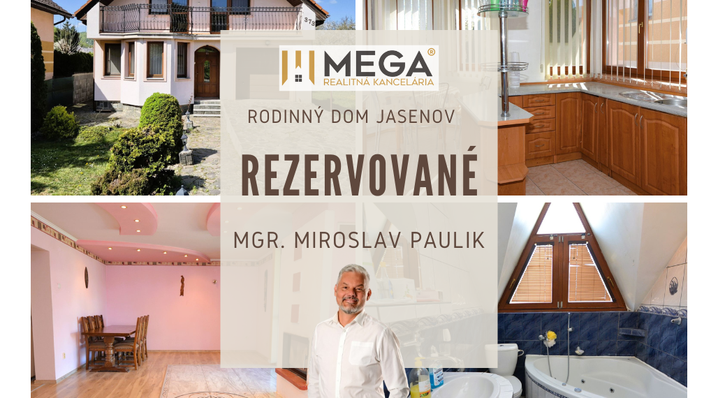 REZERVOVANÉ-PREDAJ RODINNÉHO DOMU so záhradou JASENOV