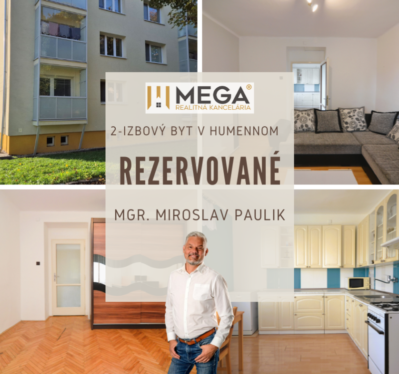 REZERVOVANÉ - PREDAJ väčšieho 2-izbového bytu v HUMENNOM (sídlisko 1)