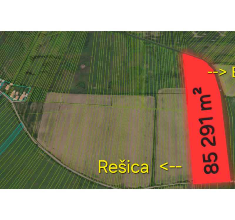NA PREDAJ: Investičný pozemok 85 291 m² – Rešica, Košice-okolie