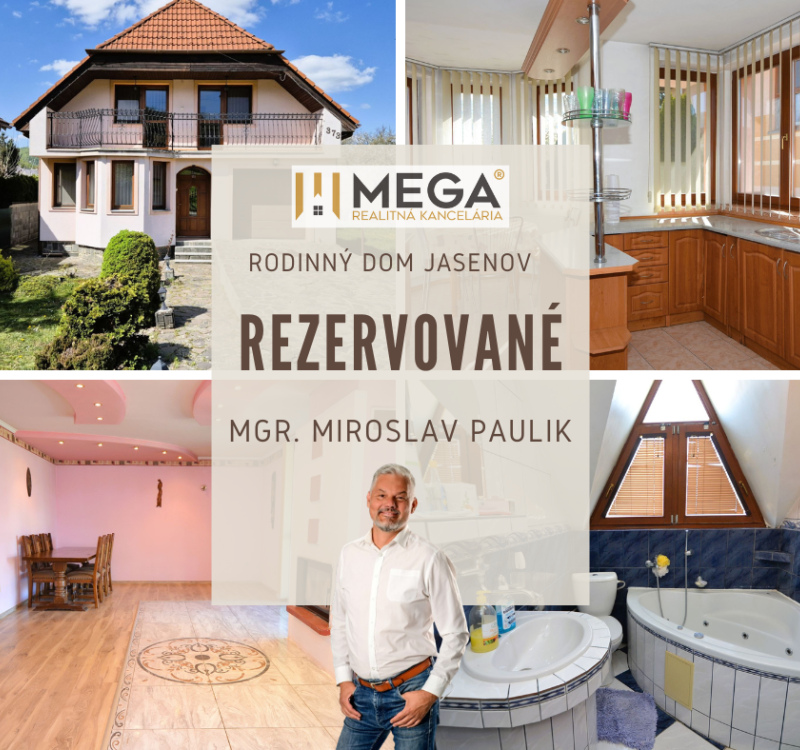 REZERVOVANÉ-PREDAJ RODINNÉHO DOMU so záhradou JASENOV